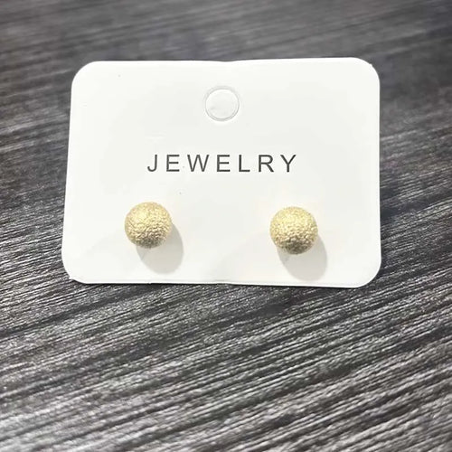 Vintage Gold Color Plated Chunky Dome Drop Earrings for Women Glossy