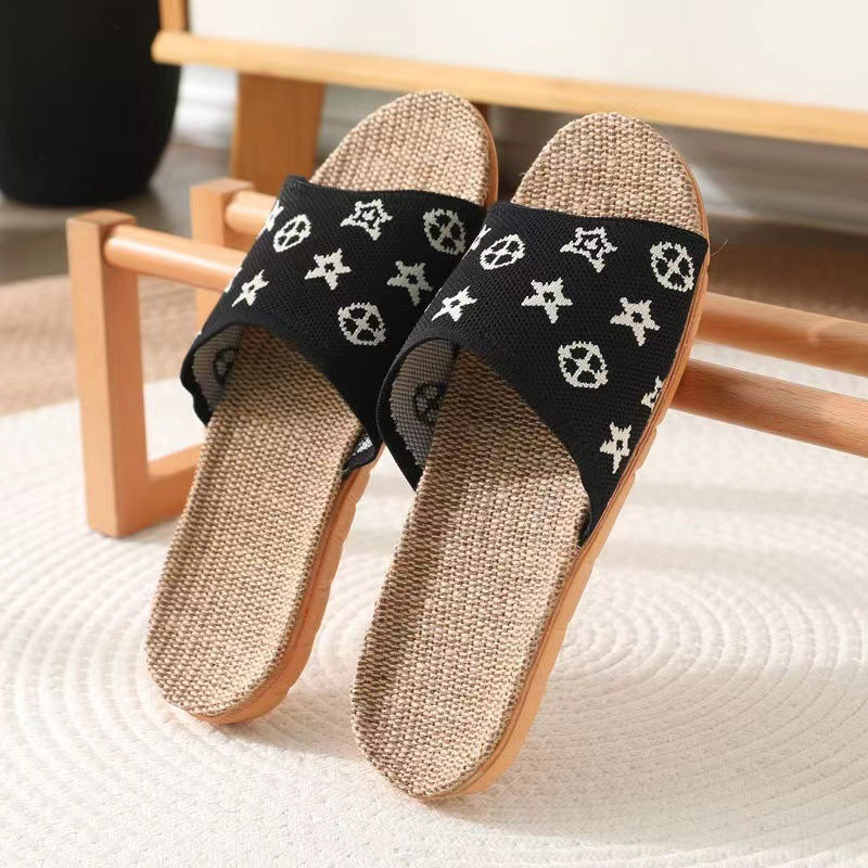 Linen Slippers Women's Summer Indoor Home