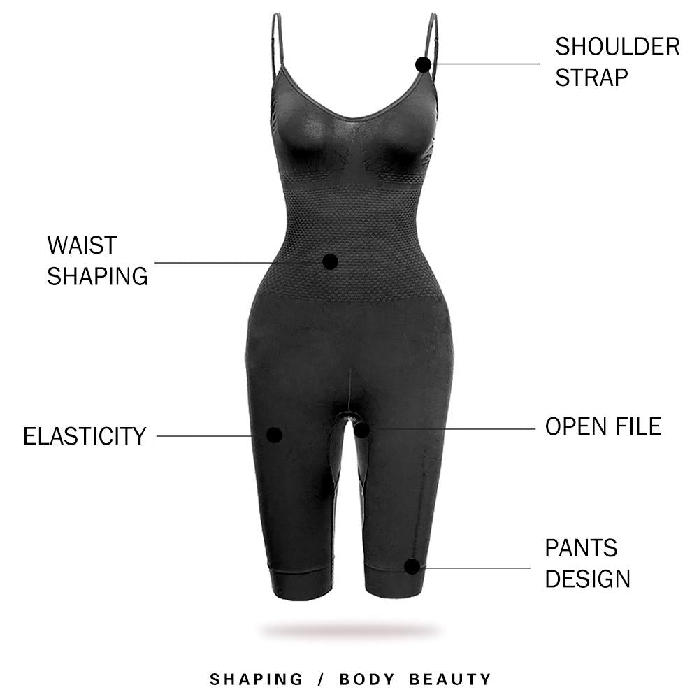 ZYSK High Waist Full Body Black Shapewear Bodysuit For Women