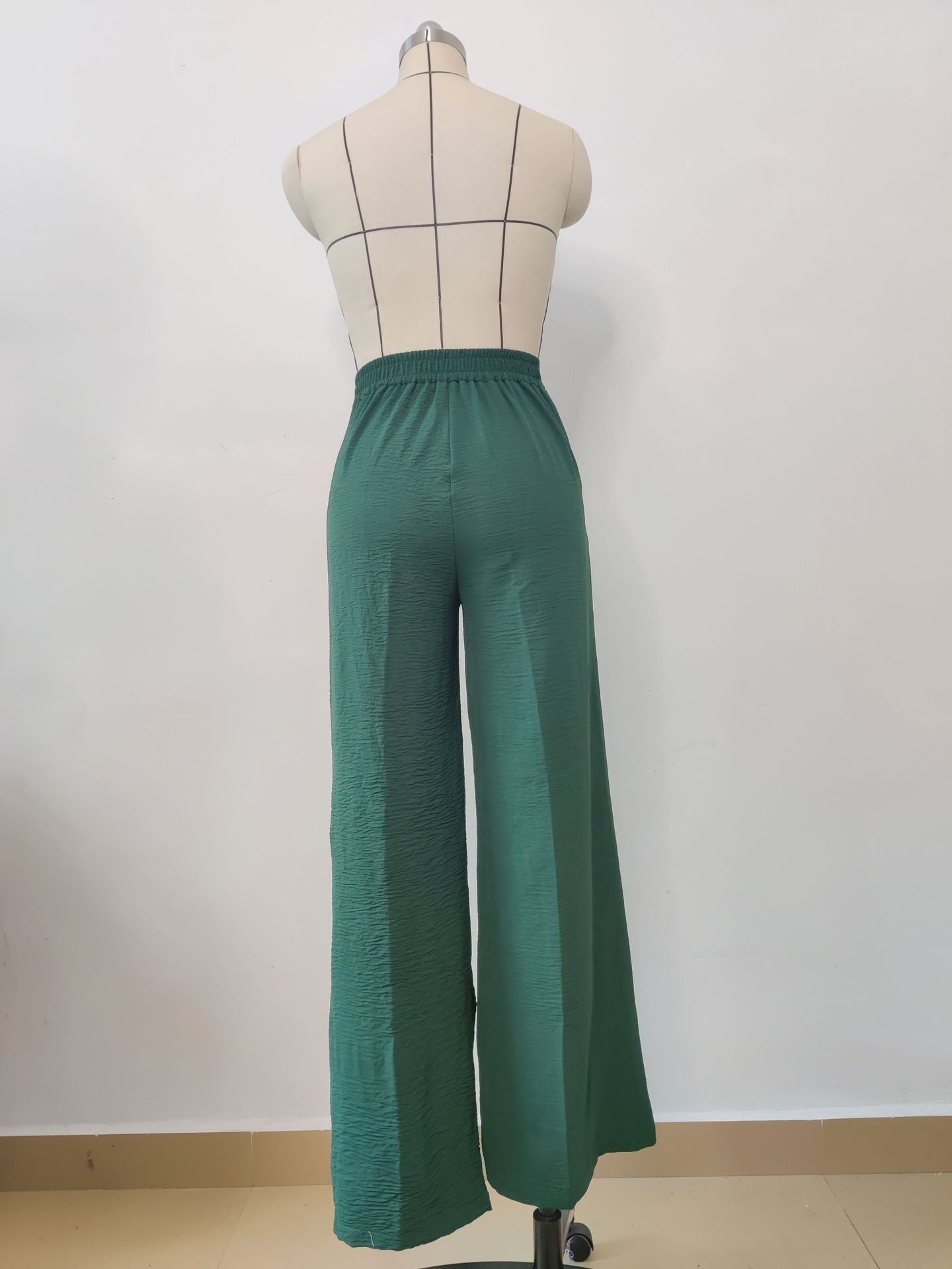 Solid Color Loose Pleated Wide-leg Casual Pants