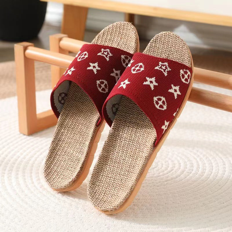 Linen Slippers Women's Summer Indoor Home