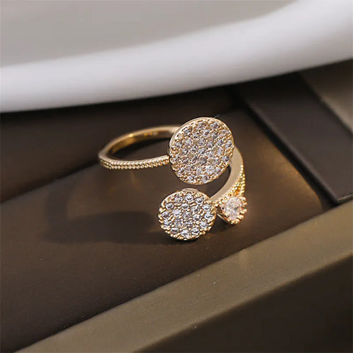 2022 Korean New Exquisite Geometric Round Ring Women's Fashion Luxury