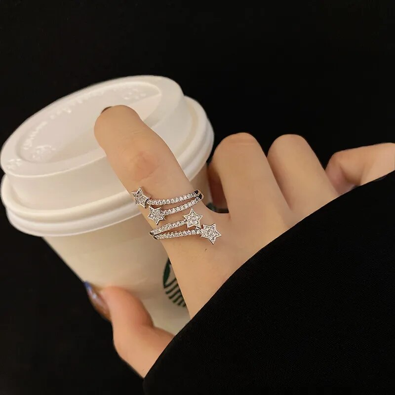 2022 Korean New Exquisite Geometric Round Ring Women's Fashion Luxury