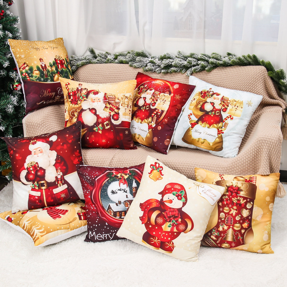 Christmas Cushion Cover Merry Christmas Decorations For Home 2021