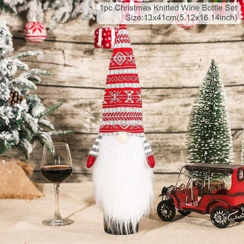 Christmas Wine Bottle Cover Merry Christmas Decorations For Home 2021