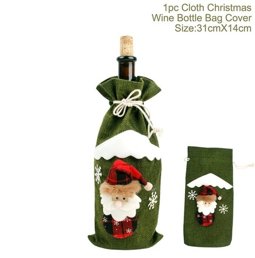 Christmas Wine Bottle Cover Merry Christmas Decorations For Home 2021