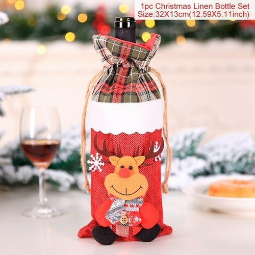 Christmas Wine Bottle Cover Merry Christmas Decorations For Home 2021