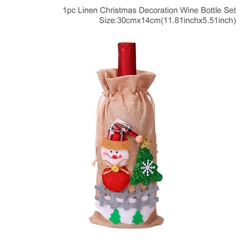 Christmas Wine Bottle Cover Merry Christmas Decorations For Home 2021