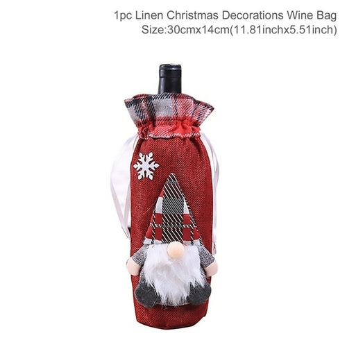 Christmas Wine Bottle Cover Merry Christmas Decorations For Home 2021