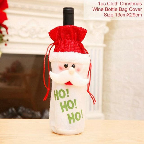 Christmas Wine Bottle Cover Merry Christmas Decorations For Home 2021