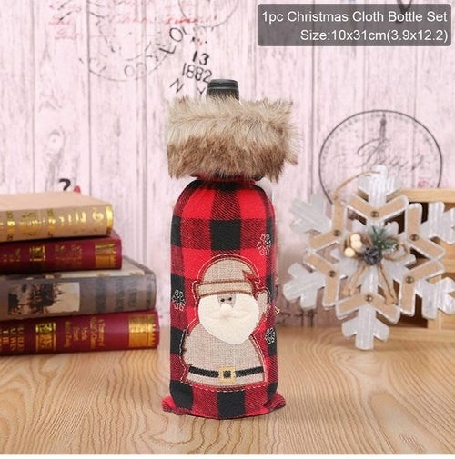 Christmas Wine Bottle Cover Merry Christmas Decorations For Home 2021