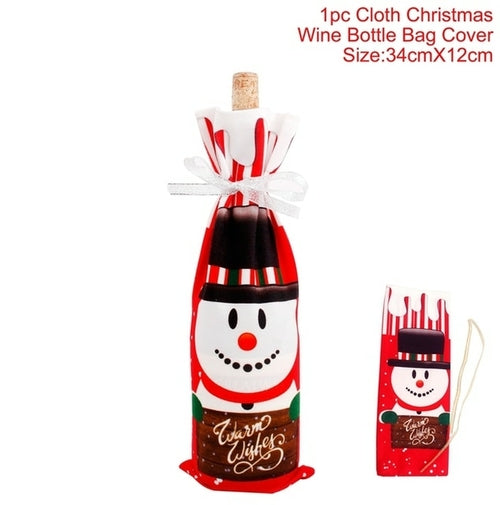 Christmas Wine Bottle Cover Merry Christmas Decorations For Home 2021