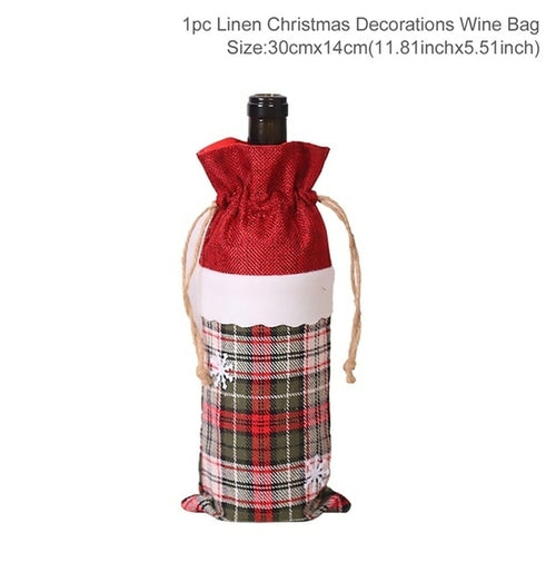 Christmas Wine Bottle Cover Merry Christmas Decorations For Home 2021