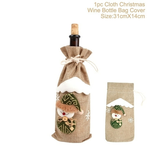 Christmas Wine Bottle Cover Merry Christmas Decorations For Home 2021