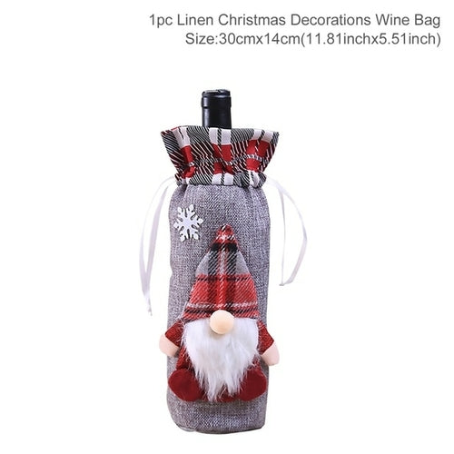 Christmas Wine Bottle Cover Merry Christmas Decorations For Home 2021