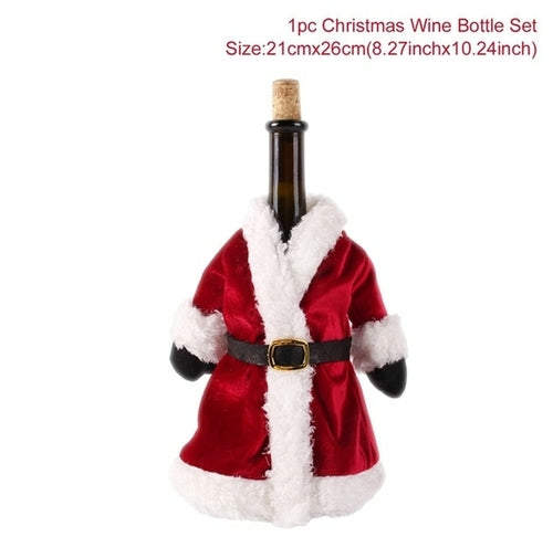 Christmas Wine Bottle Cover Merry Christmas Decorations For Home 2021