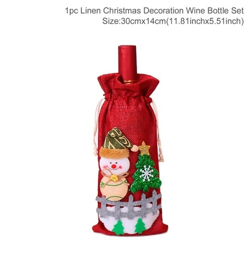 Christmas Wine Bottle Cover Merry Christmas Decorations For Home 2021