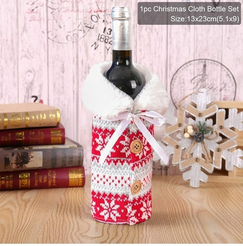 Christmas Wine Bottle Cover Merry Christmas Decorations For Home 2021