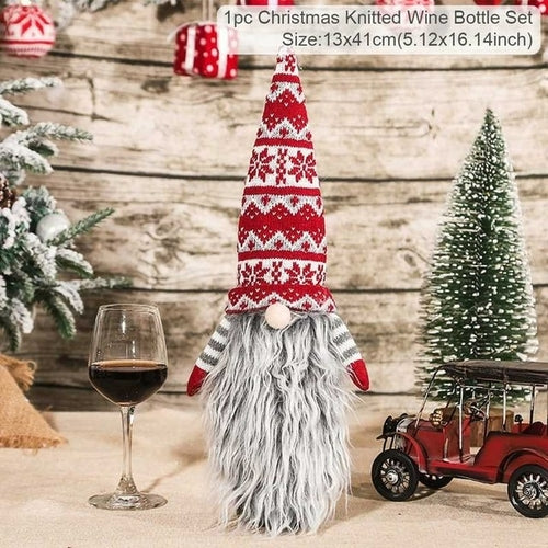 Christmas Wine Bottle Cover Merry Christmas Decorations For Home 2021