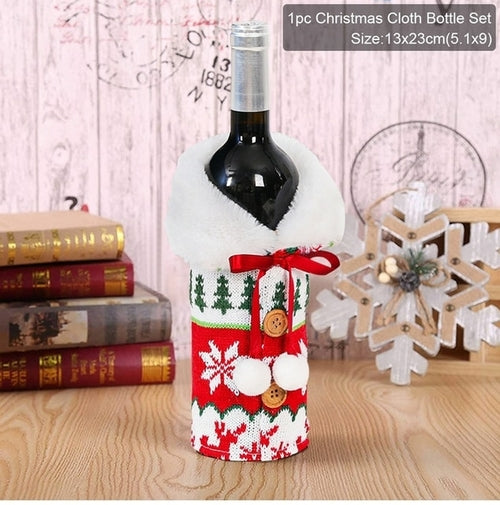 Christmas Wine Bottle Cover Merry Christmas Decorations For Home 2021