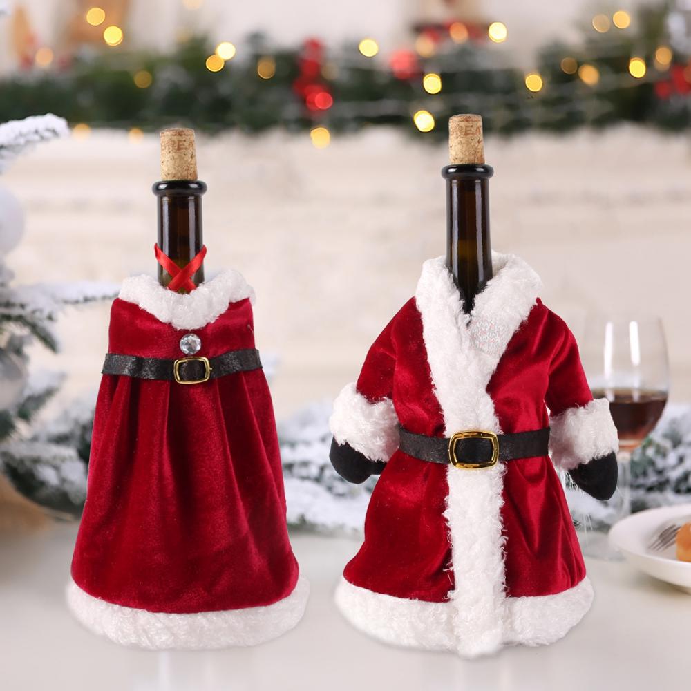 Christmas Wine Bottle Cover Merry Christmas Decorations For Home 2021