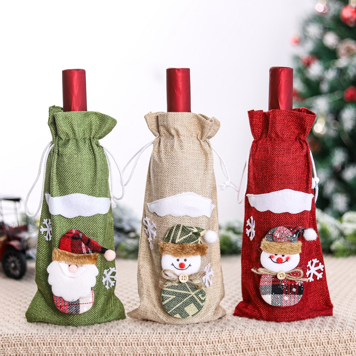 Christmas Wine Bottle Cover Merry Christmas Decorations For Home 2021