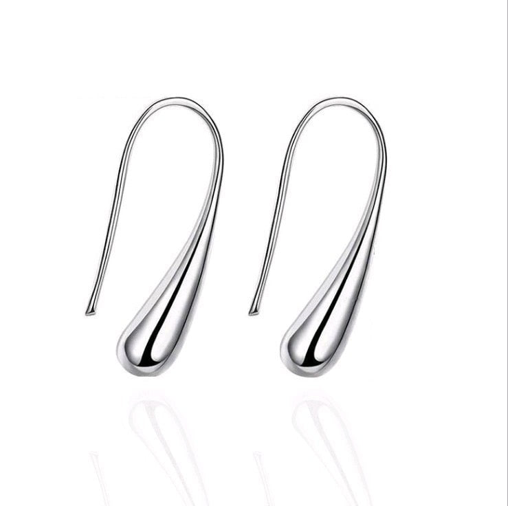 Fashion S925 Silver Needle Earrings Ring Bracelet Set Simple