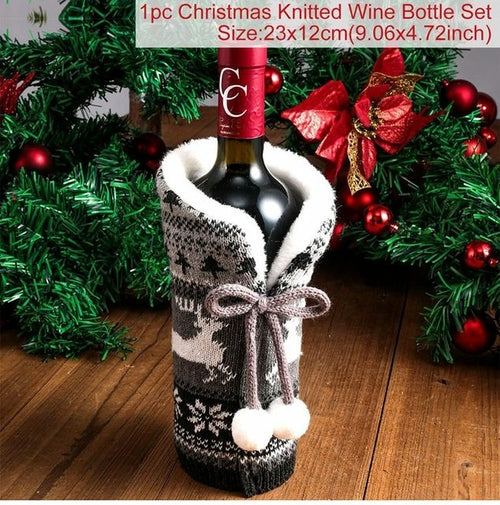 FengRise Christmas Decorations for Home Santa Claus Wine Bottle Cover