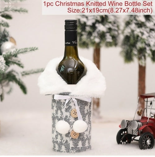 FengRise Christmas Decorations for Home Santa Claus Wine Bottle Cover