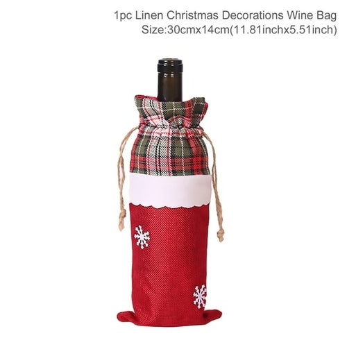 FengRise Christmas Decorations for Home Santa Claus Wine Bottle Cover