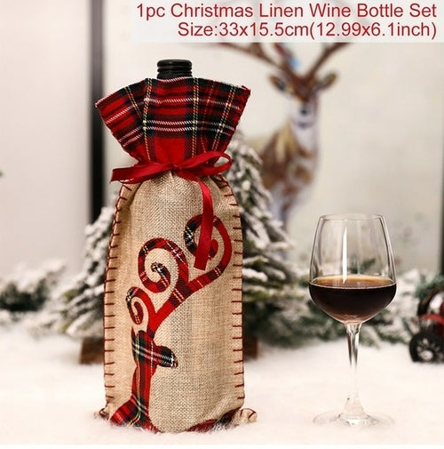 FengRise Christmas Decorations for Home Santa Claus Wine Bottle Cover