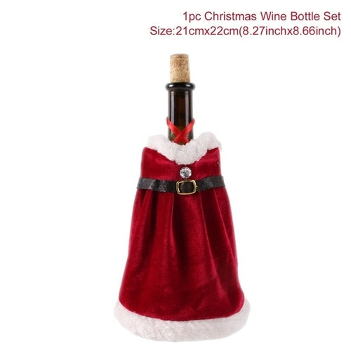 FengRise Christmas Decorations for Home Santa Claus Wine Bottle Cover