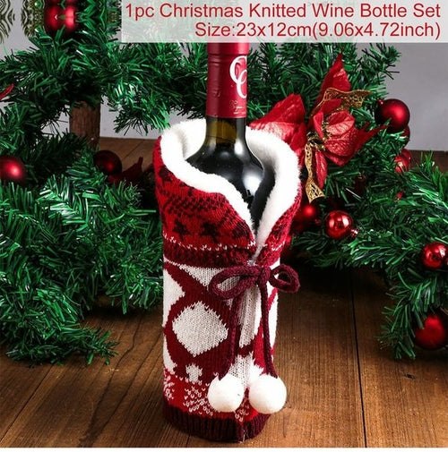 FengRise Christmas Decorations for Home Santa Claus Wine Bottle Cover