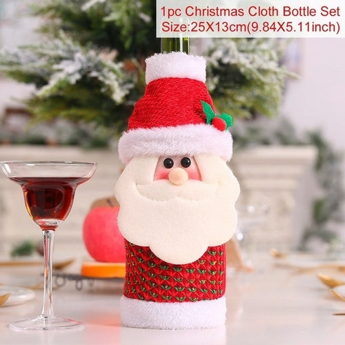 FengRise Christmas Decorations for Home Santa Claus Wine Bottle Cover