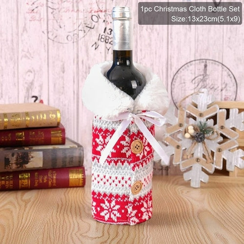 FengRise Christmas Decorations for Home Santa Claus Wine Bottle Cover