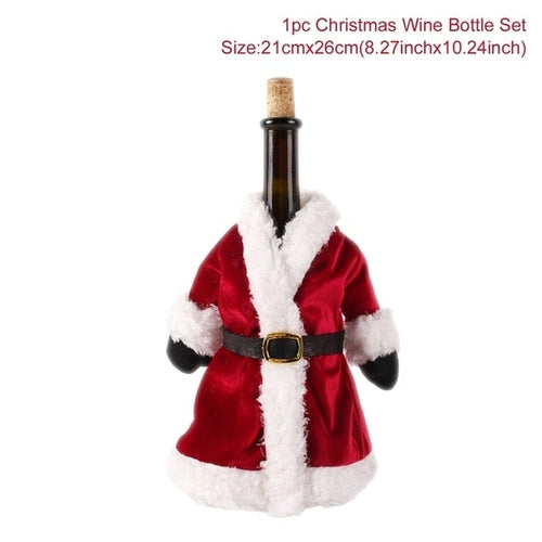 FengRise Christmas Decorations for Home Santa Claus Wine Bottle Cover