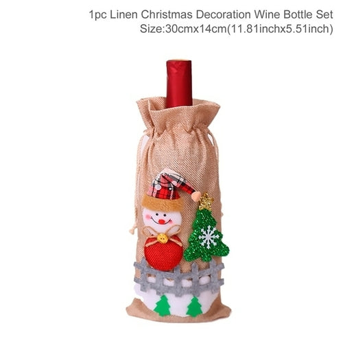 FengRise Christmas Decorations for Home Santa Claus Wine Bottle Cover