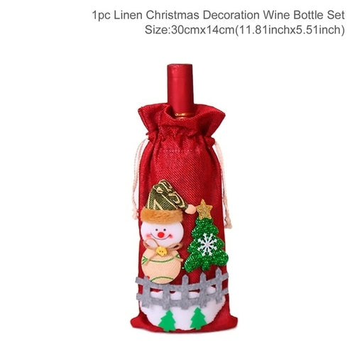 FengRise Christmas Decorations for Home Santa Claus Wine Bottle Cover