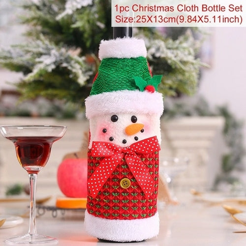 FengRise Christmas Decorations for Home Santa Claus Wine Bottle Cover