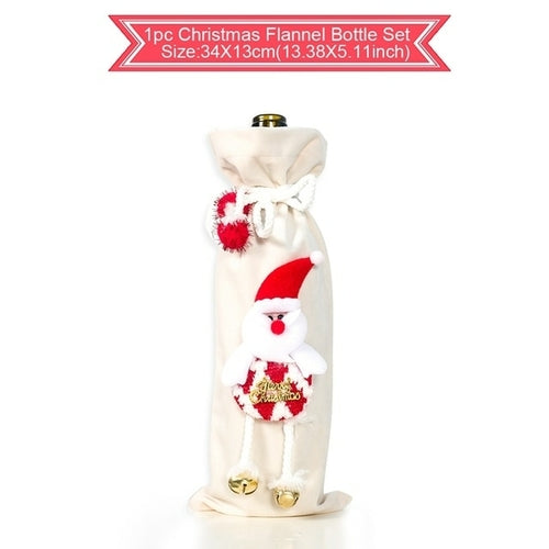 FengRise Christmas Decorations for Home Santa Claus Wine Bottle Cover