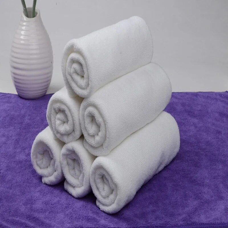 30*60cm Portable White Soft Microfiber Fabric Face Towel Hotel Bath