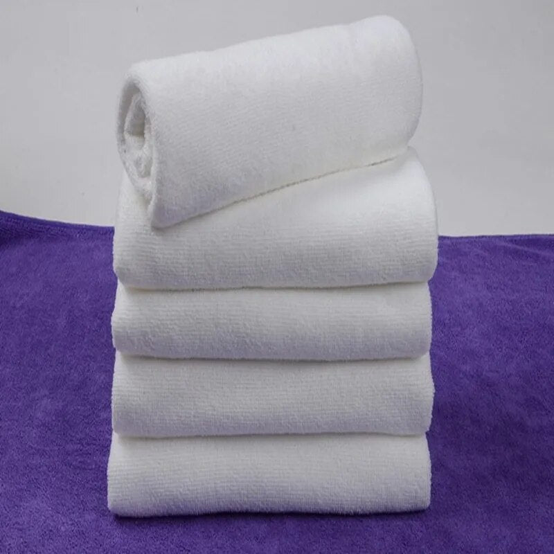 30*60cm Portable White Soft Microfiber Fabric Face Towel Hotel Bath