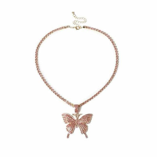 Luxury Statement Butterfly Tennis Chain Necklace Choker For Women