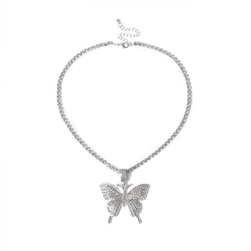 Luxury Statement Butterfly Tennis Chain Necklace Choker For Women