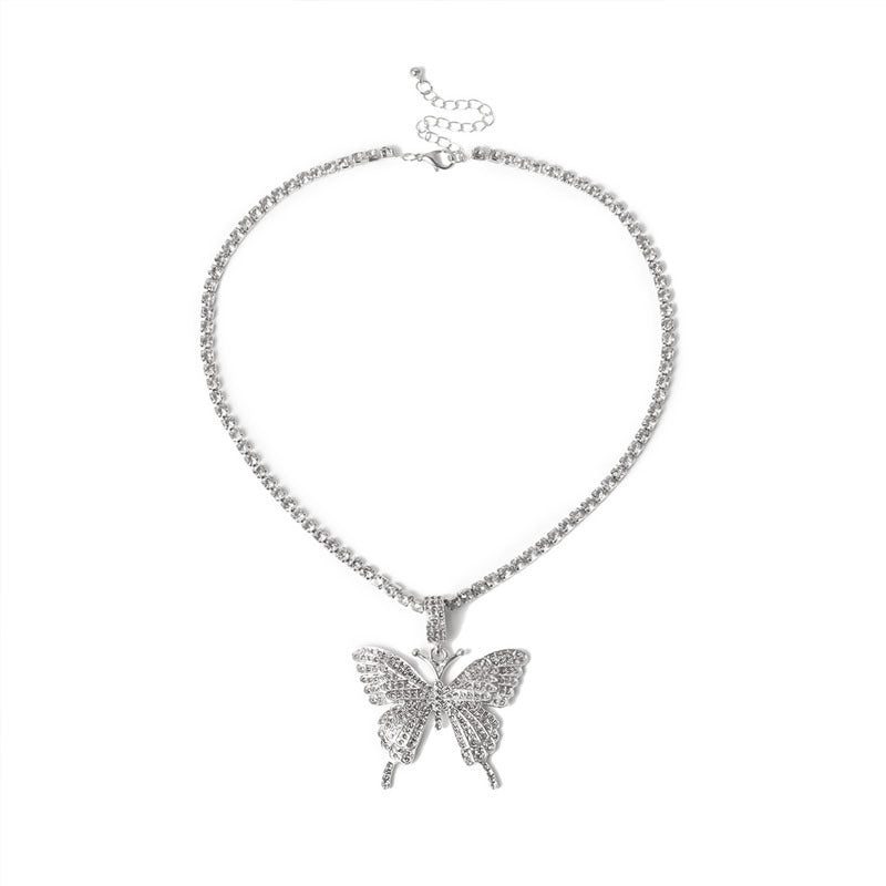 Luxury Statement Butterfly Tennis Chain Necklace Choker For Women