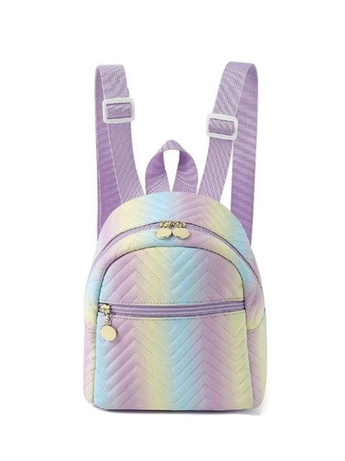 Mini Ombre Chevron Quilted Classic Backpack - Fashion Backpacks