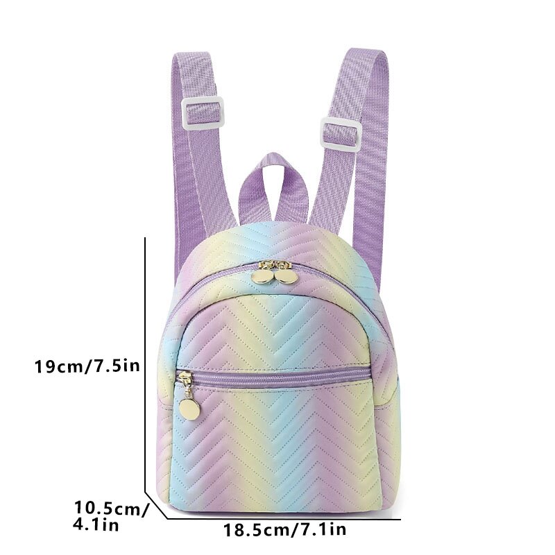 Mini Ombre Chevron Quilted Classic Backpack - Fashion Backpacks