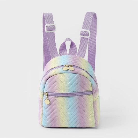 Mini Ombre Chevron Quilted Classic Backpack - Fashion Backpacks