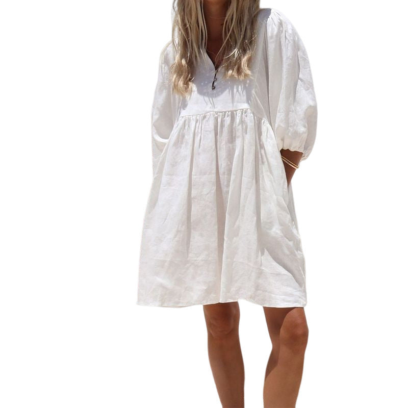 Women's Fashion Loose V-neck Dress