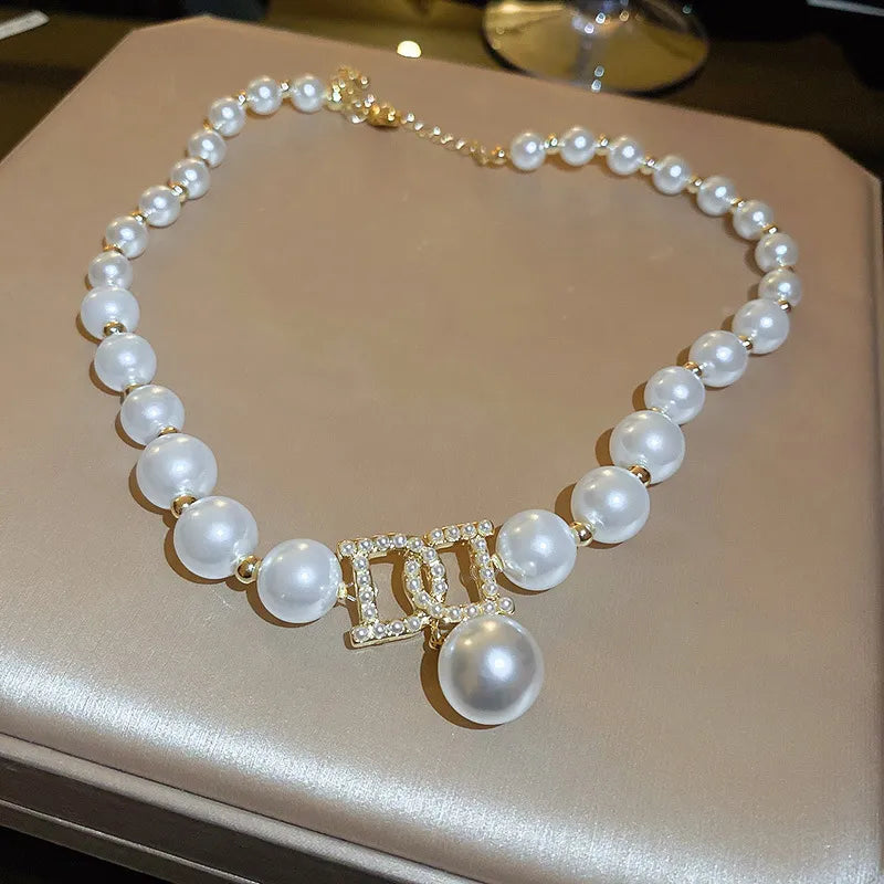 CARLIDANA Fashion New Pearl Beads Necklace for Women Fashion Luxury